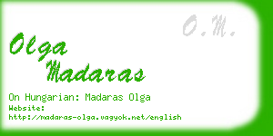 olga madaras business card